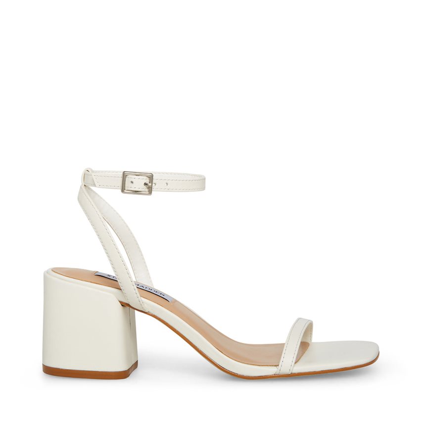 Sandalias Tacones Steve Madden Audrina Cuero Mujer Blancas | ES AES349